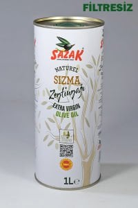 Sazak Filtresiz Naturel Sızma Zeytinyağı 1 LT Teneke ( Yeni Sezon 2025-2026)