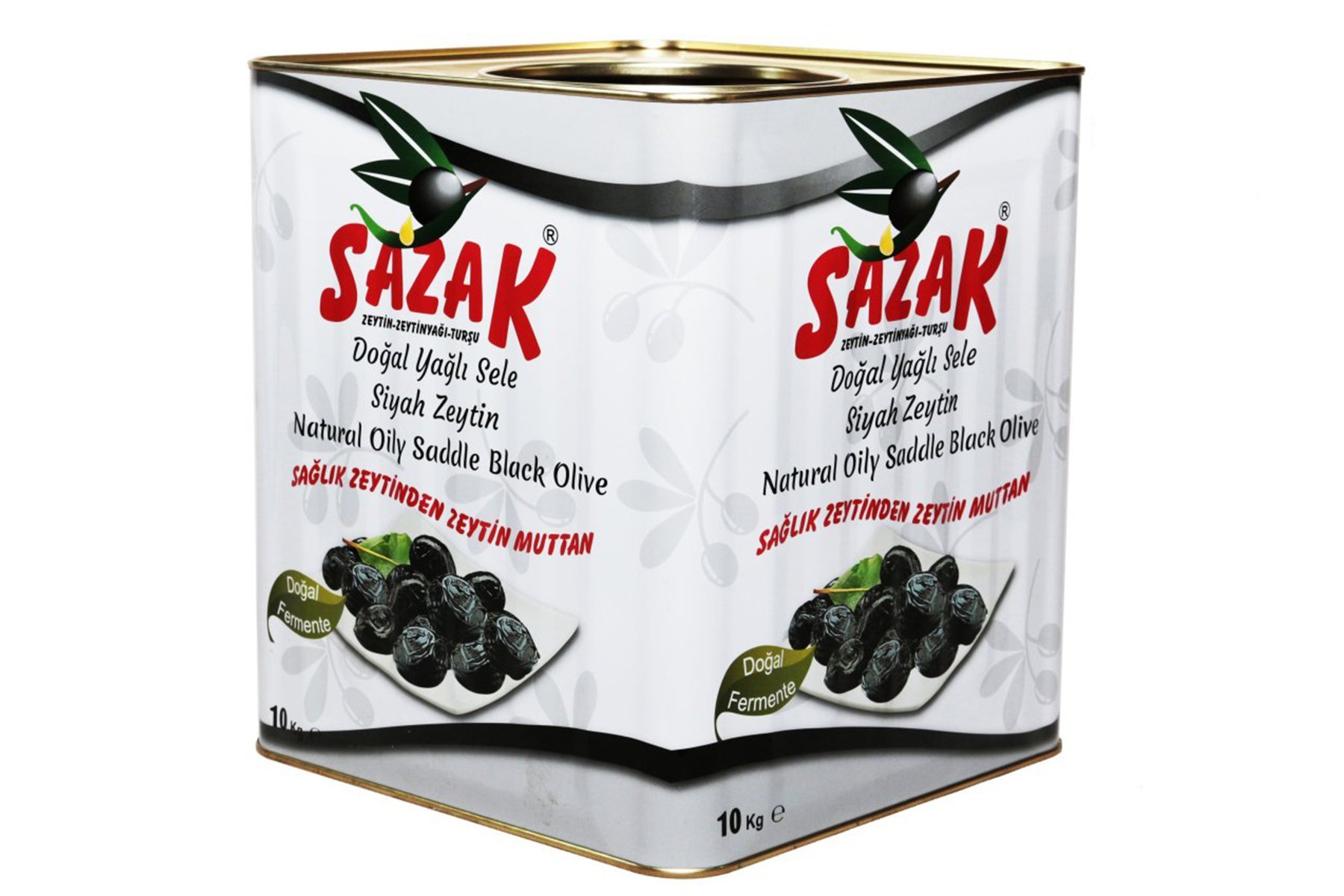 Sazak Doğal Yağlı Sele Siyah Zeytin 10 kg (Küçük Tane )411-470 Kalibre 4xs