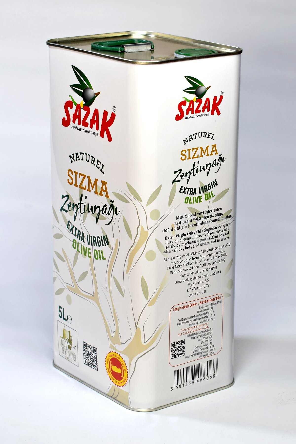 Sazak Naturel Sızma Zeytinyağı 5 Lt ( Sezon 2025-2026)