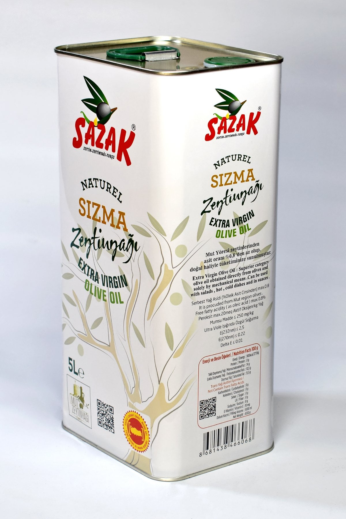 Sazak Naturel Sızma Zeytinyağı 5 Lt ( Sezon 2025-2026)
