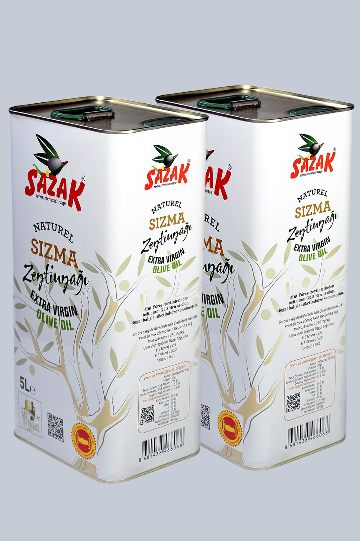 Sazak 10 lt Naturel Sızma Zeytinyağı (Sezon 2024-2025)