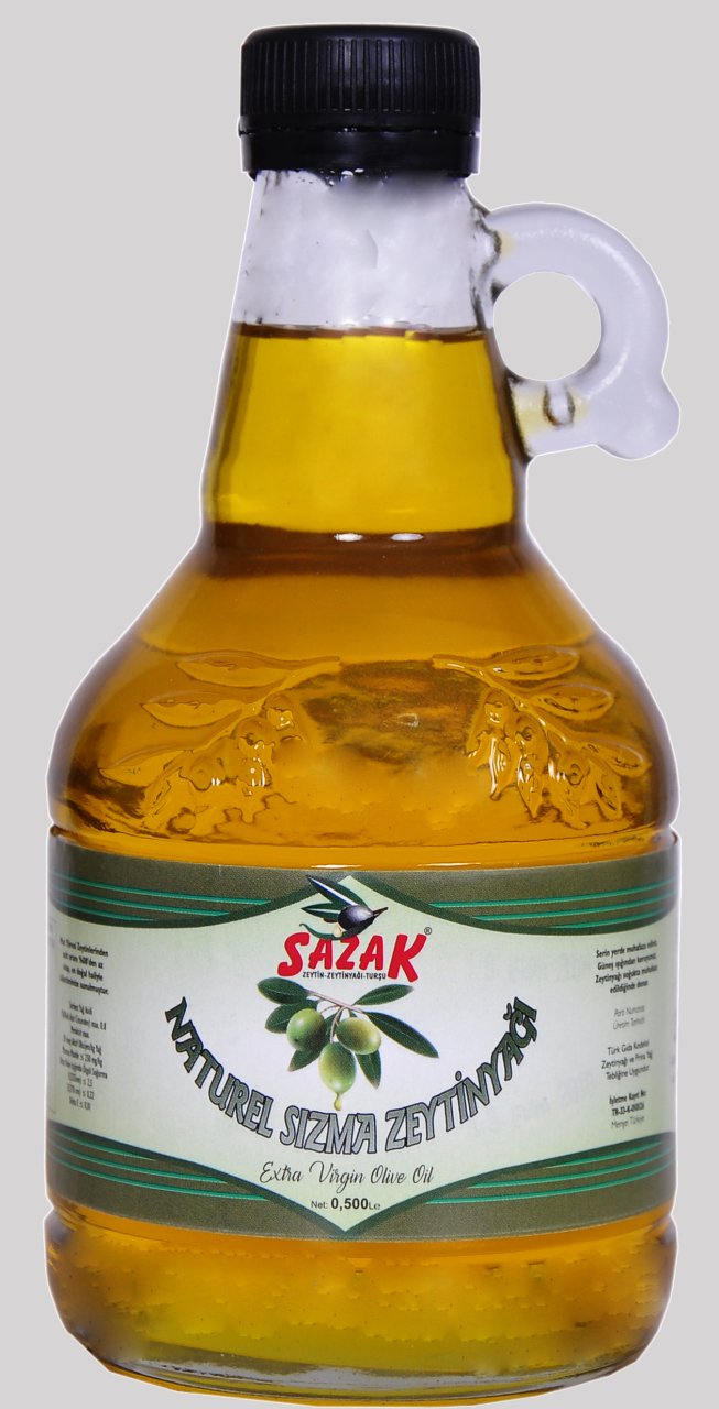 Sazak 500 Ml. Naturel Sızma Zeytinyağı (Gallone Şişe)