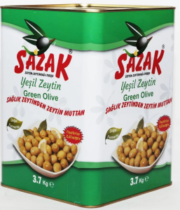 Sazak Çizik Yeşil Zeytin 3700 gr (İri Kalibre 231-260 )