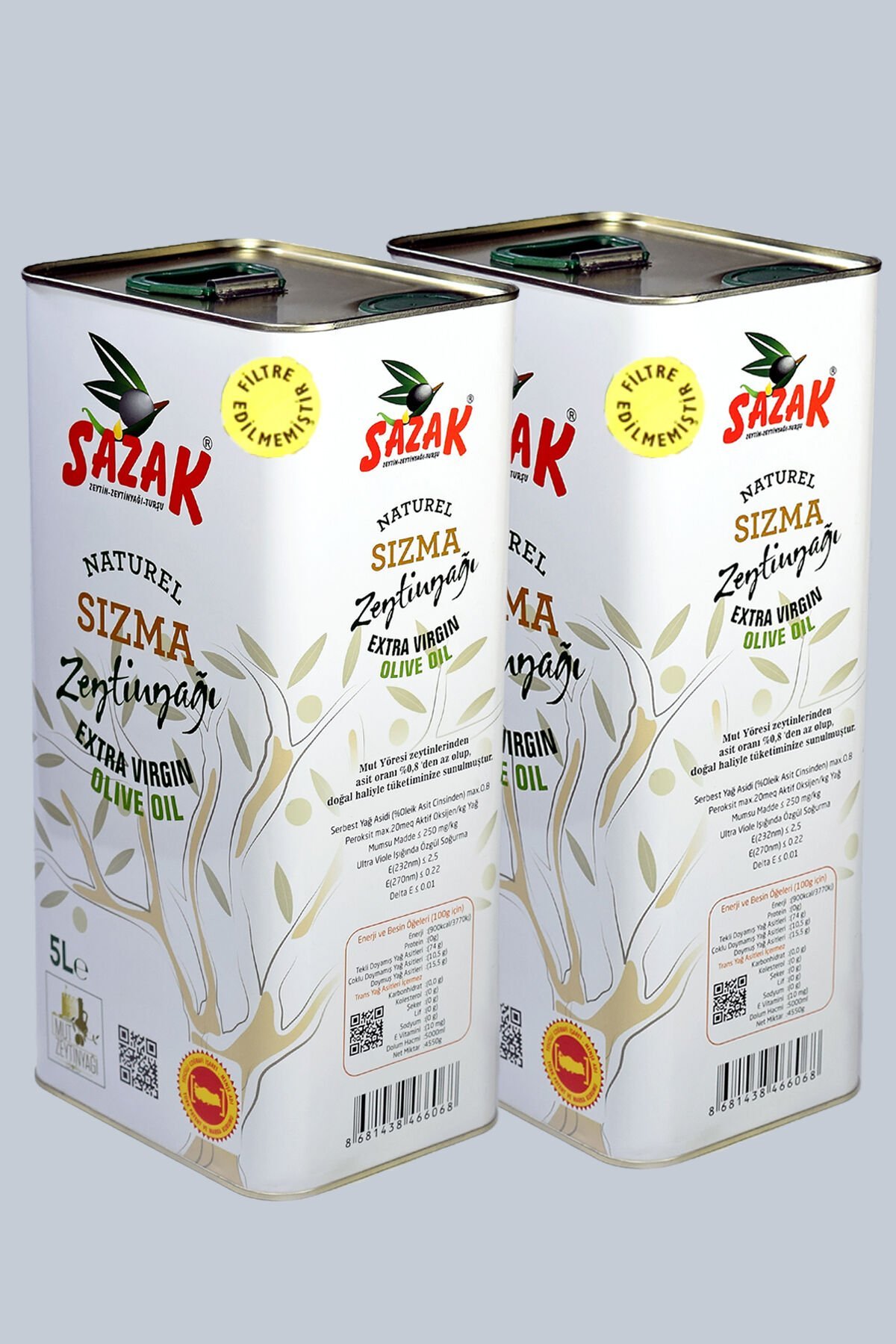 Sazak Filtresiz 10 LT Sazak Naturel Sızma Zeytinyağı  ( Yeni Sezon 2024-2025)