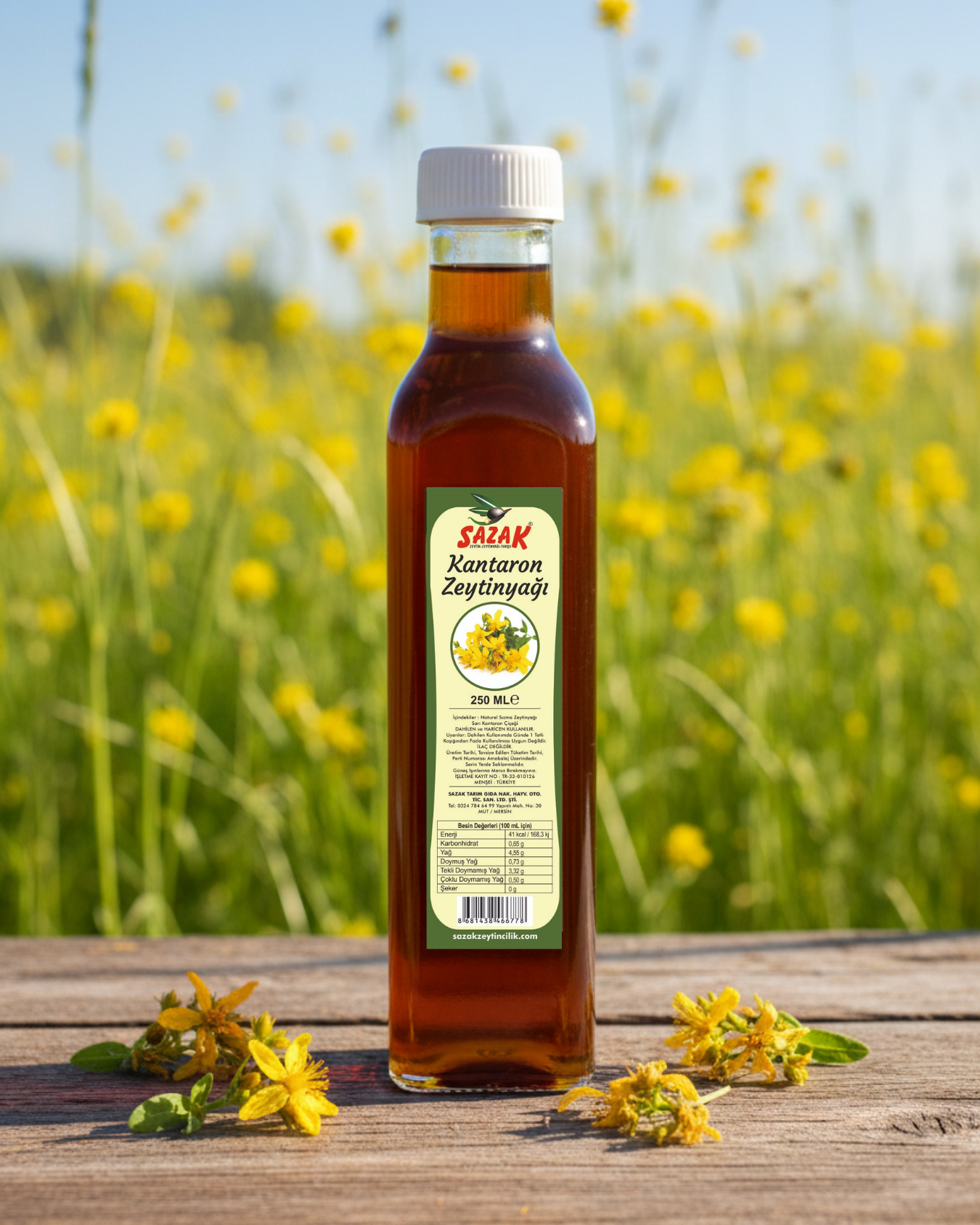 Sazak Sarı Kantaron Yağı Zeytinyağı 250 ML