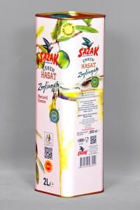 Sazak Filtresiz Erken Hasat Soğuk Sıkım Zeytinyağı 2 LT (Yeni Sezon 2024-2025)