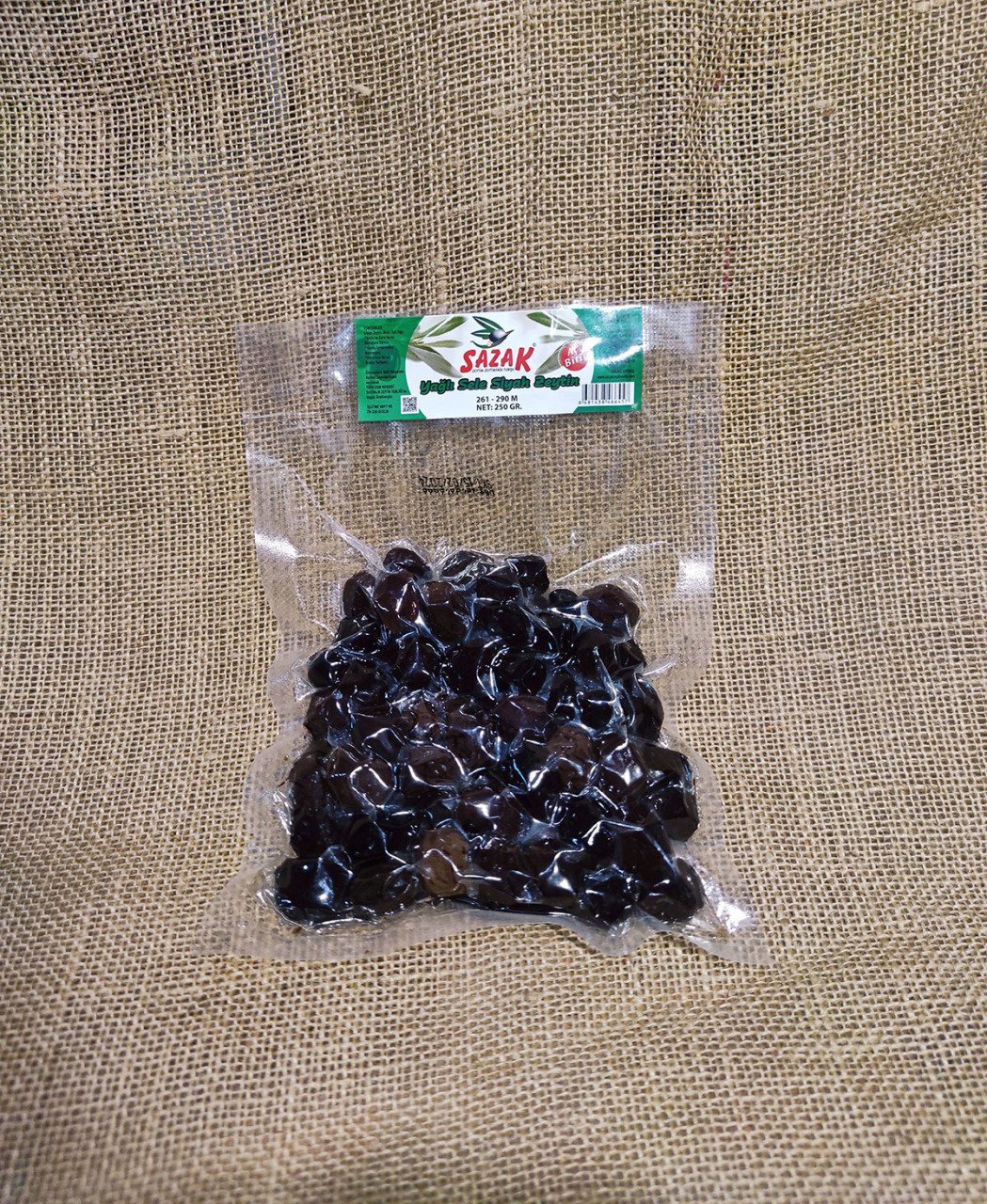Sazak Siyah Sele Zeytin İri Taneli Aç bitir 250 Gr