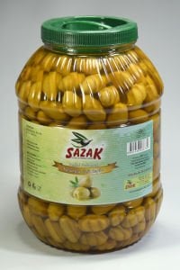 Sazak Kalamata Yeşil Çizik Zeytin 5 lt Pet