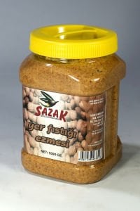 Sazak Fıstık Ezmesi Şekersiz %100 Doğal Katkısız Fıstık Parçacıklı 1 KG