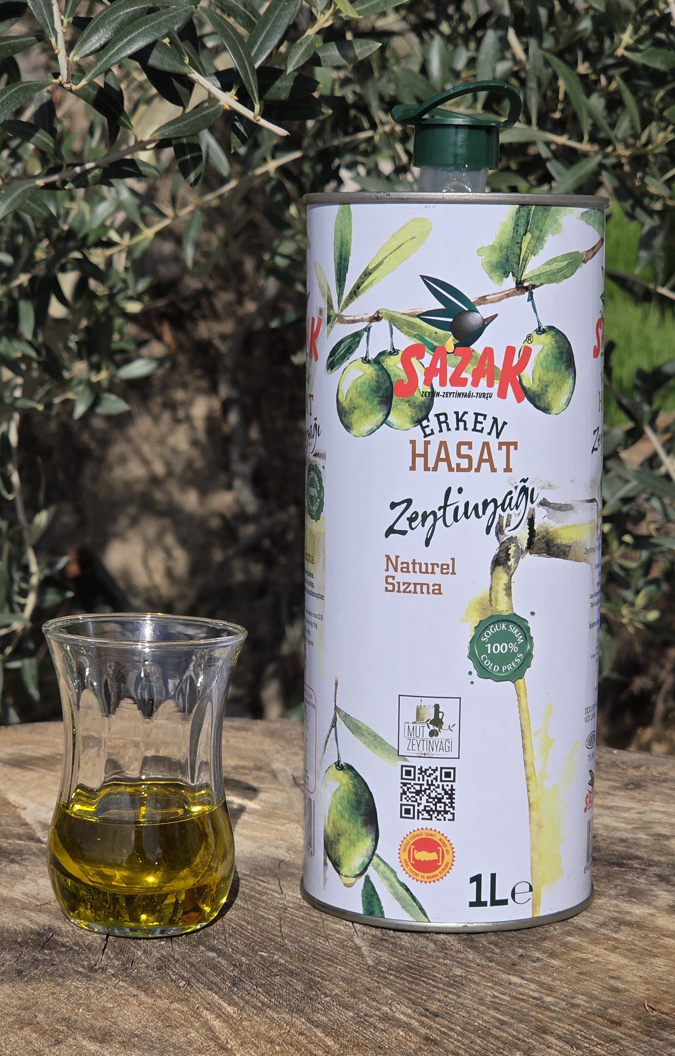 Sazak Erken Hasat Soğuk Sıkım Zeytinyağı Teneke 1  LT (Sezon 2025-2026)