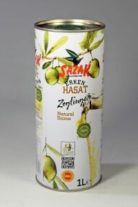 Sazak Erken Hasat Soğuk Sıkım Zeytinyağı Teneke 1  LT (Sezon 2024-2025)