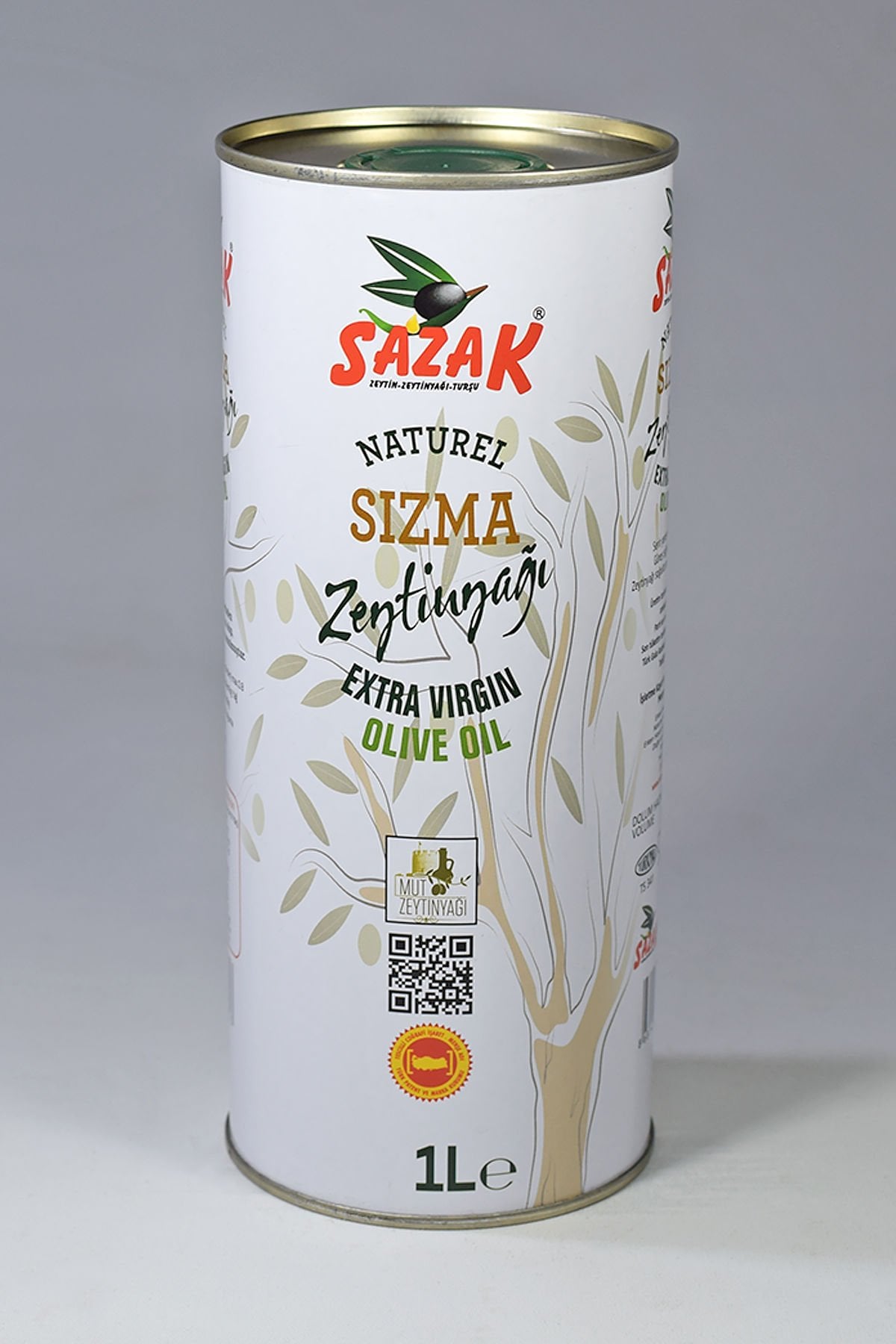 Sazak Naturel Sızma Zeytinyağı 1 LT Teneke  (Sezon 2025-2026)