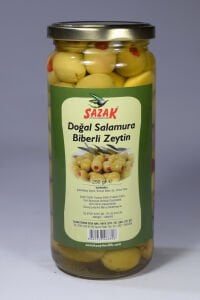 Sazak Biberli Yeşil Zeytin 250 GR