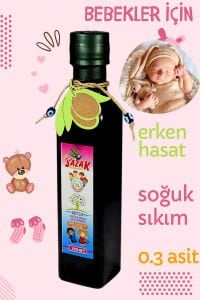 Sazak Bebek Zeytinyağı 250 ML Doğal Anne Bebek Serisi Erken Hasat Soğuk Sıkım Naturel Zeytinyağı 0.3 Asit