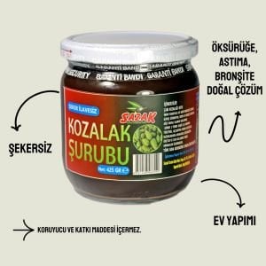 Sazak Kozalak Şurubu %100 Doğal Şekersiz Ev Yapımı Net 425 GR Çam Kozalak Şurubu