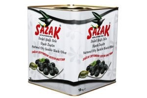 Sazak Doğal Yağlı Sele Siyah Zeytin 10 kg  (Küçük Tane )411-470 Kalibre 4xs